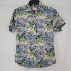 Denim & Flower Ricky Singh Slim Fit Shirt Tropical Vibe Hawaiian Men's Small